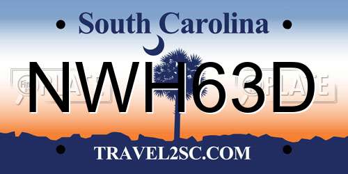NWH63D South Carolina License Plate