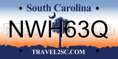 NWH63Q South Carolina License Plate