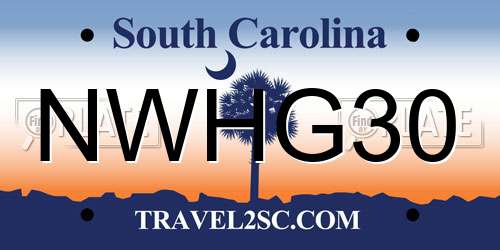 NWHG30 South Carolina License Plate