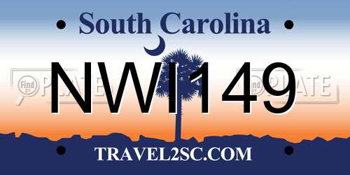 NWI149 South Carolina License Plate