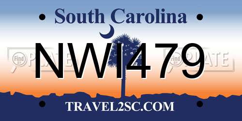 NWI479 South Carolina License Plate