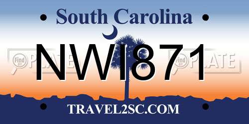 NWI871 South Carolina License Plate