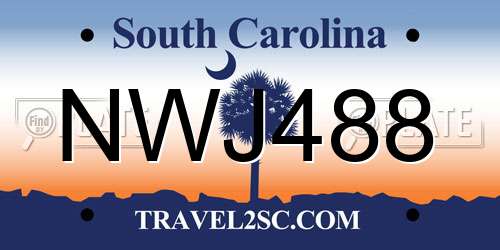 NWJ488 South Carolina License Plate