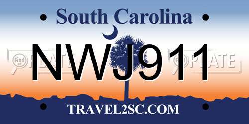 NWJ911 South Carolina License Plate