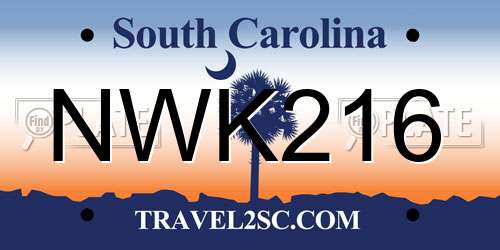 NWK216 South Carolina License Plate