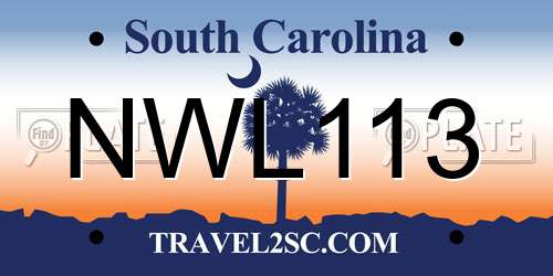 NWL113 South Carolina License Plate