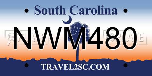 NWM480 South Carolina License Plate