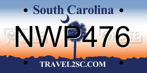 NWP476 South Carolina License Plate