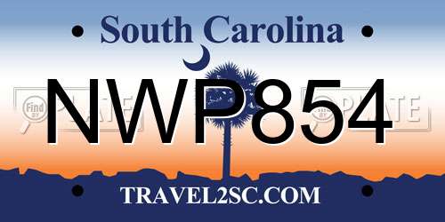 NWP854 South Carolina License Plate