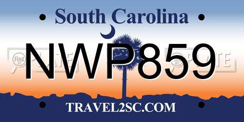 NWP859 South Carolina License Plate
