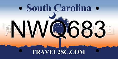 NWQ683 South Carolina License Plate