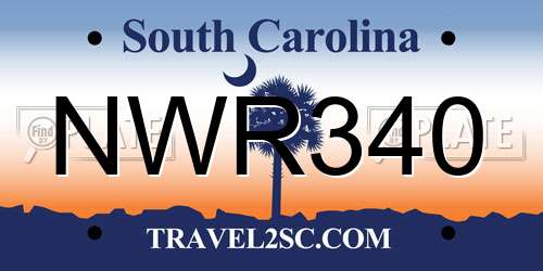 NWR340 South Carolina License Plate