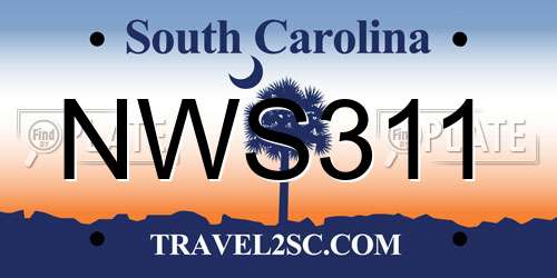 NWS311 South Carolina License Plate