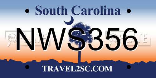 NWS356 South Carolina License Plate