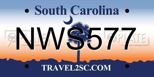 NWS577 South Carolina License Plate