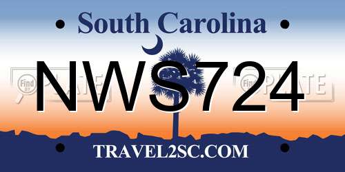 NWS724 South Carolina License Plate