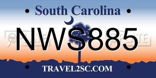 NWS885 South Carolina License Plate