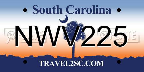 NWV225 South Carolina License Plate