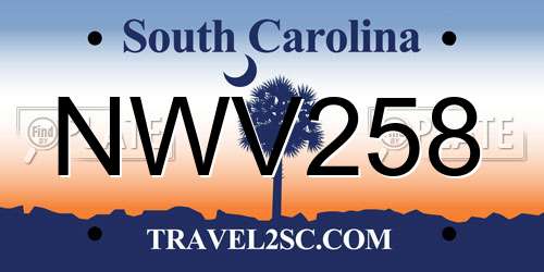 NWV258 South Carolina License Plate