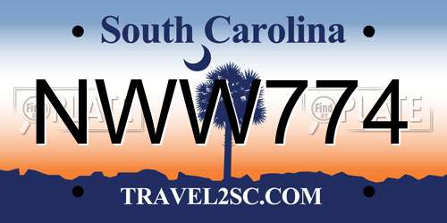 NWW774 South Carolina License Plate