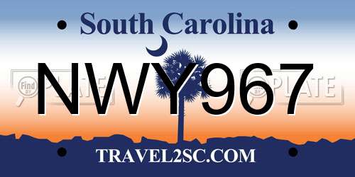 NWY967 South Carolina License Plate