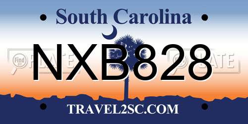 NXB828 South Carolina License Plate