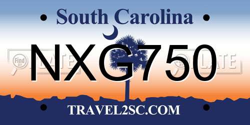 NXG750 South Carolina License Plate