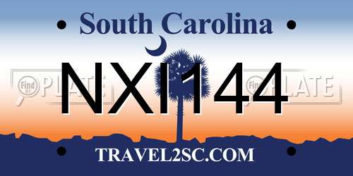 NXI144 South Carolina License Plate