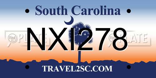 NXI278 South Carolina License Plate