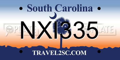 NXI335 South Carolina License Plate