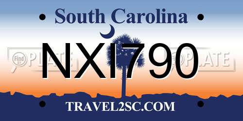 NXI790 South Carolina License Plate