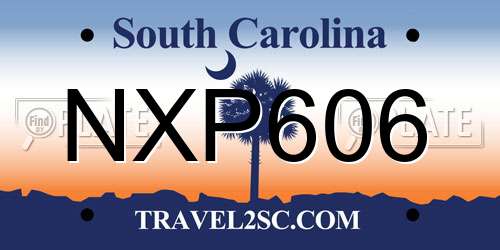 NXP606 South Carolina License Plate