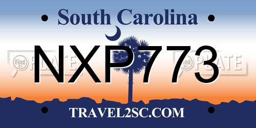 NXP773 South Carolina License Plate
