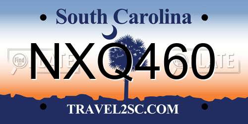 NXQ460 South Carolina License Plate