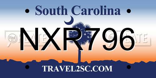 NXR796 South Carolina License Plate