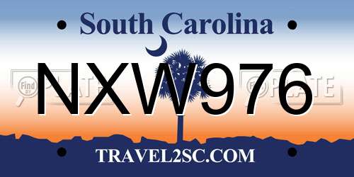 NXW976 South Carolina License Plate