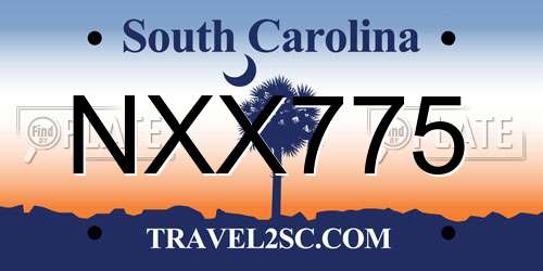 NXX775 South Carolina License Plate