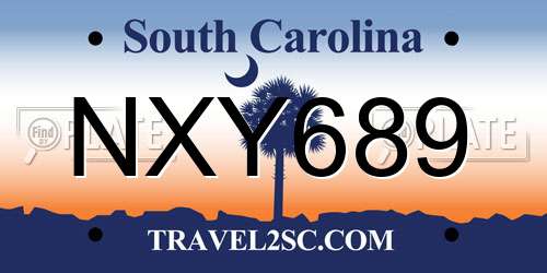 NXY689 South Carolina License Plate