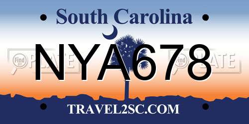 NYA678 South Carolina License Plate
