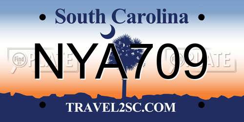 NYA709 South Carolina License Plate