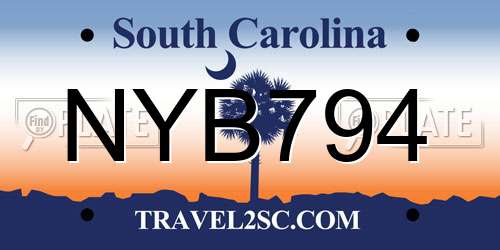 NYB794 South Carolina License Plate