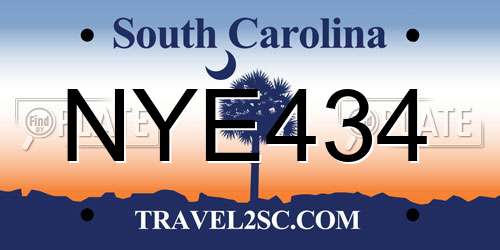 NYE434 South Carolina License Plate
