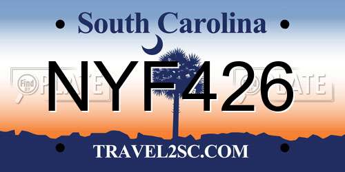 NYF426 South Carolina License Plate