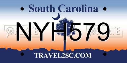 NYH579 South Carolina License Plate
