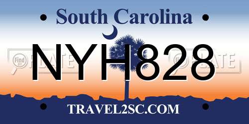 NYH828 South Carolina License Plate