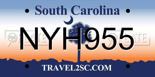 NYH955 South Carolina License Plate