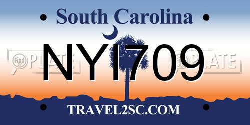 NYI709 South Carolina License Plate