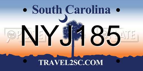 NYJ185 South Carolina License Plate