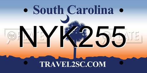 NYK255 South Carolina License Plate