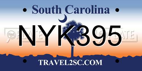 NYK395 South Carolina License Plate